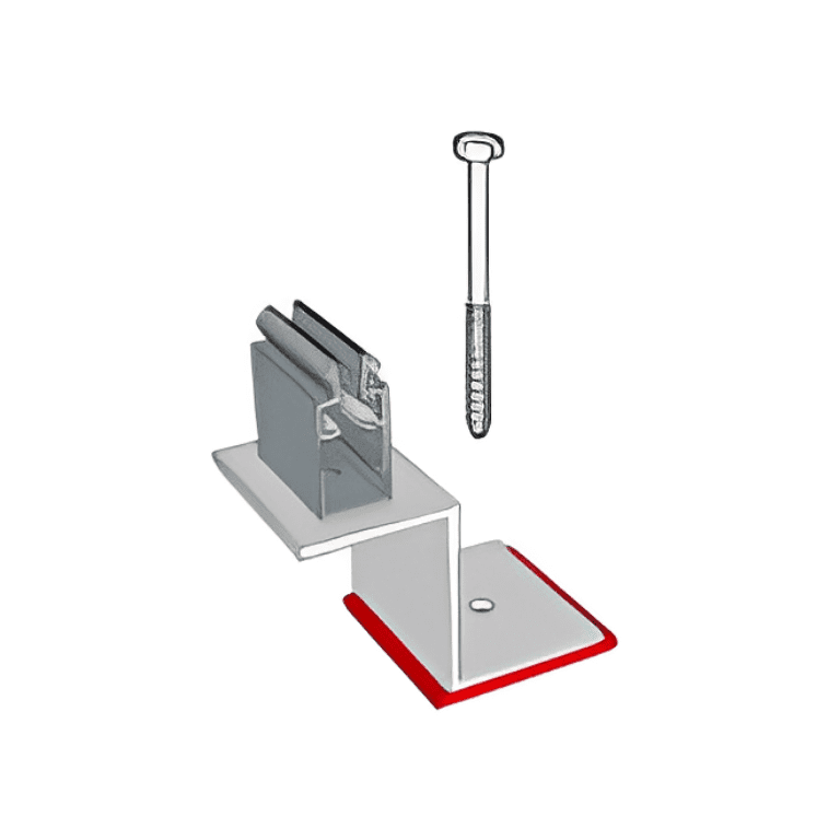 KD Solar penetrating slate/harvey tile roof mounting bracket with push-clip for long rail solutions.
